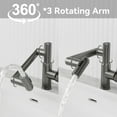 thumbnail image 4 of 360°Rotatable Bathroom Faucet, Bathroom Sink Faucet with Spray Function and Temperature Display for Anti-Skid Switch, Water Faucet for Lavatory, Restroom, Gunmetal, 4 of 7