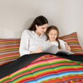 thumbnail image 4 of jejeloiu Striped Fiesta Queen Comforter Set For Men Women,Serape Pattern Comforter Sets Queen,Red Green,Black Reversible,3 Pieces,1 Comforter and 2 Pillowcases, 4 of 7
