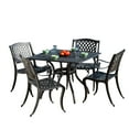 thumbnail image 2 of 5-piece Cast Aluminum Black Sand Outdoor Dining Set, 2 of 10