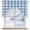 Blue, variant on Orange Plaid Kitchen Swag Valance for Window, Rod Pocket Short Kitchen Curtains 36 Inch Length, Gradient Geometric Buffalo White Checkered Swag Topper Small Window Treatment for Cafe Bedroom