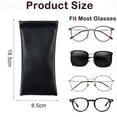 thumbnail image 2 of 2pcs Portable Eyeglass Pouch Sunglass Goggles Case for Woman, PU leather, 18*9cm, 2 of 5