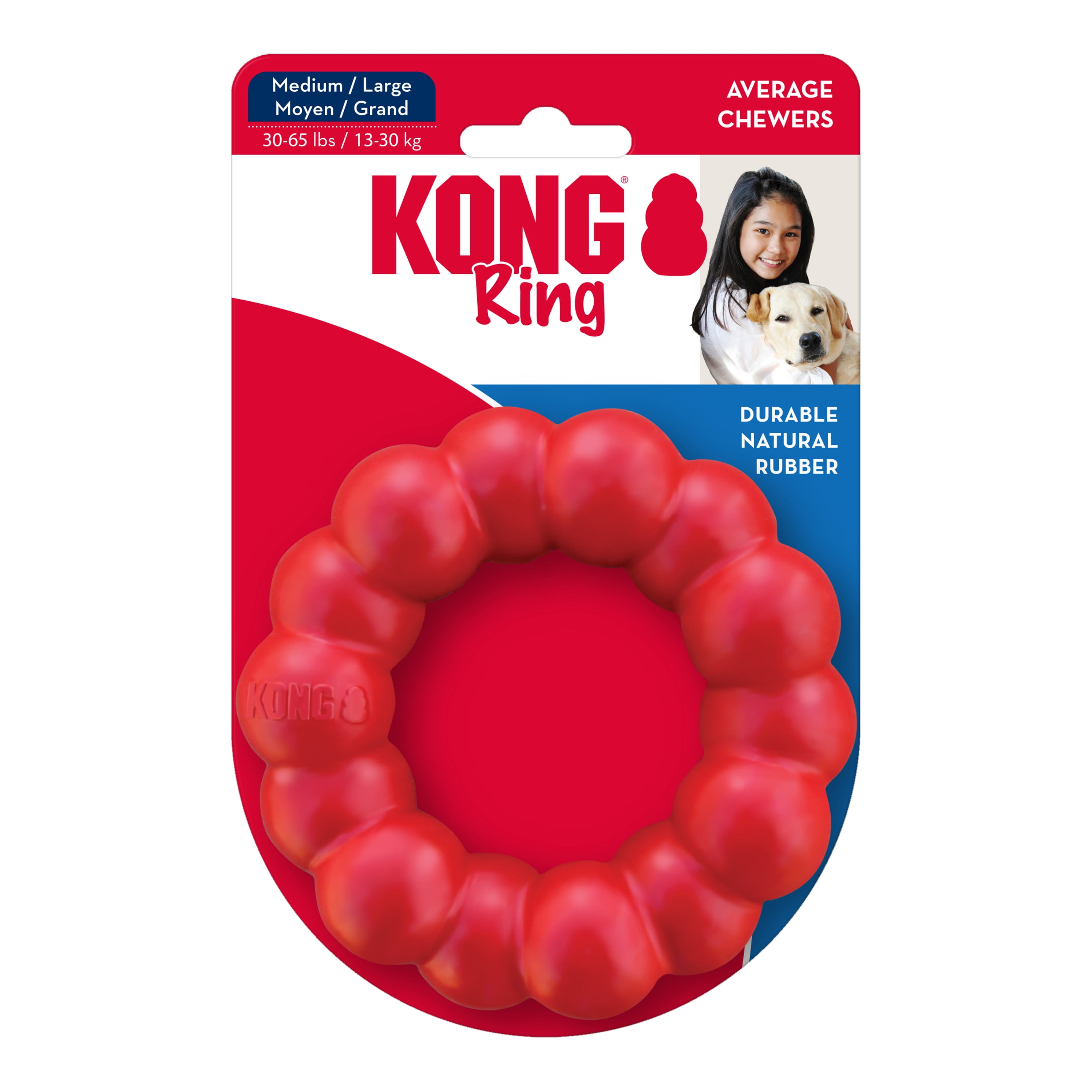 KONG® Ring Durable Dog Toy, Medium/Large, for Dogs Between 30-65 lbs