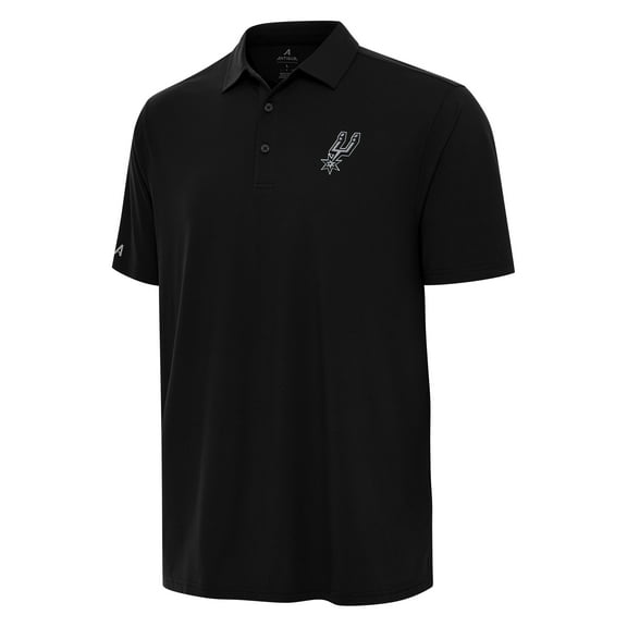 Men's Antigua Black San Antonio Spurs Era Polo
