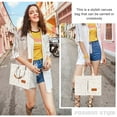 thumbnail image 6 of Gocvo Canvas Tote Bag for Women, Large Multi-Pocket Shoulder Handbag, Crossbody Messenger Bag, Pink Flower, 6 of 6