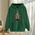 thumbnail image 6 of YueHuiYing Women's Printed Sleeves Long Sleeved Top Hooded Christmas Tree Cartoon Pattern Sweatshirt, 6 of 6