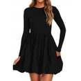 thumbnail image 1 of Vestido PRETTYGARDEN Mini Línea A con Manga Larga XL Negro, 1 of 8