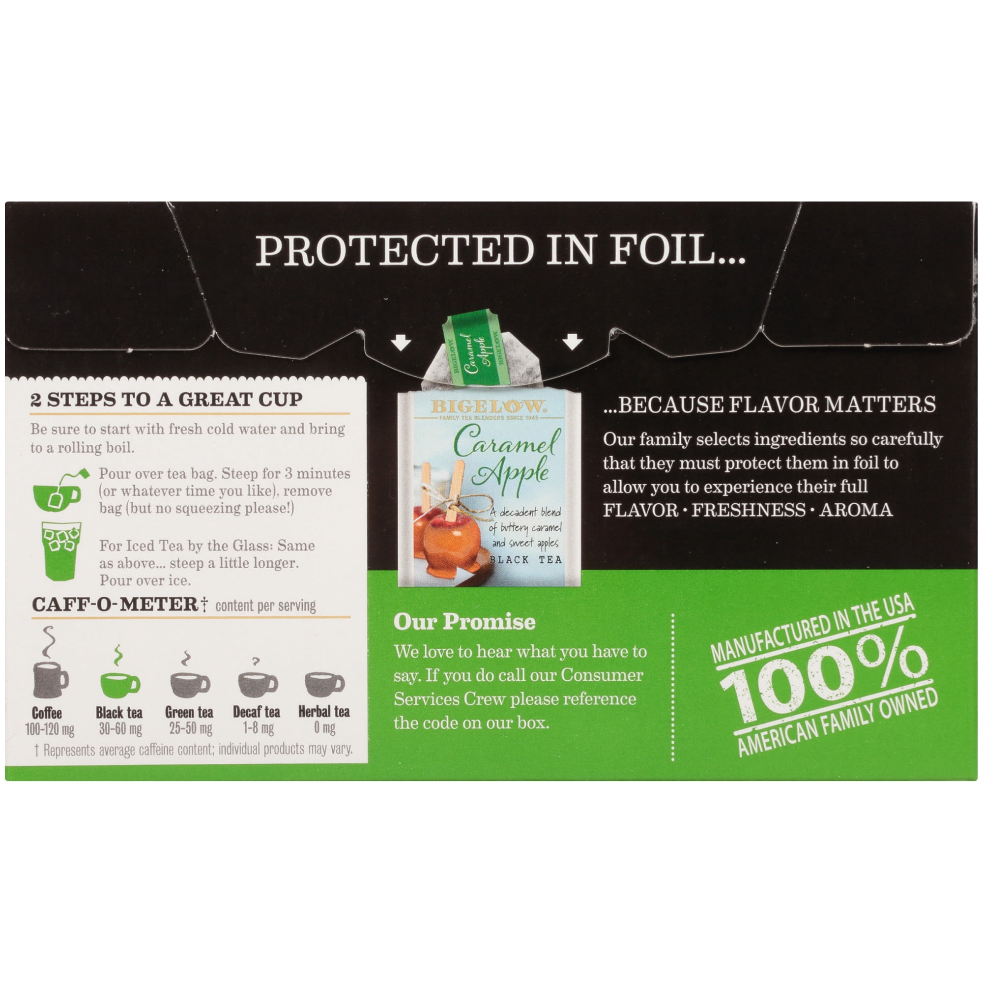 (3 pack) Bigelow Caramel Apple, Black Tea Bags, 18 Count