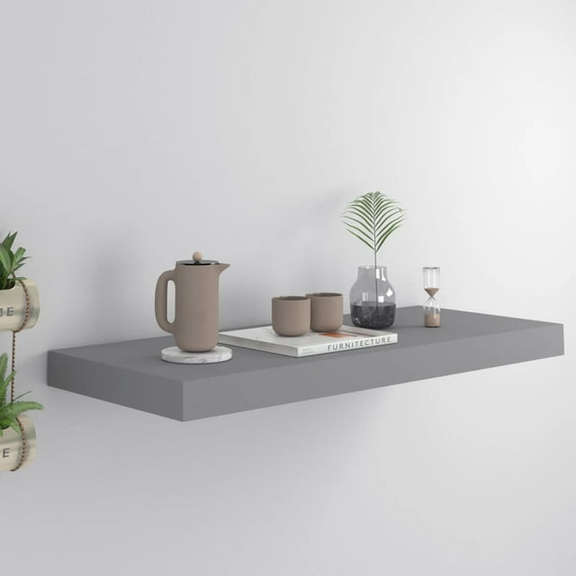 vidaXL Tablette Murale Flottante Gris 60x23,5x3,8 cm MDF