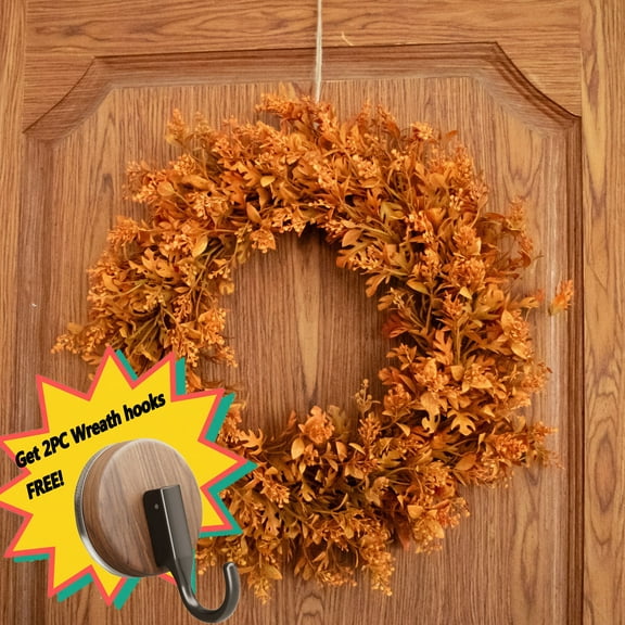 InsCrazy Fall Wreath, Halloween Hanging Door Wreaths Holiday Decorations Plastic Small Flowers Window PropsHome Decor Window Wall Hangings Beautifully Styled