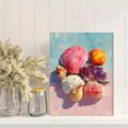 thumbnail image 2 of Pink Coastal Canvas Print, Beach Shells Bikini Art, Preppy Summer Beachy Room Wall Decor, 2 of 8