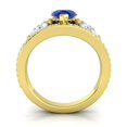 thumbnail image 4 of Diamond-Capitals 2.00 Carat Unique Pear Cut Blue Sapphire Gemstone & Natural Diamond Wedding Ring for Women Solid 14K Yellow Gold Size 3, 4 of 8