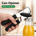 thumbnail image 6 of CanOpener Manual, YILUSH Can Openers Hand Held with Comfort Anti-Slip Handles, Heavy Duty Stainless Steel Can Opener Smooth Edge and Bottle Openers, Easy Turn Can Openers for Seniors, Kitchen, Black, 6 of 10