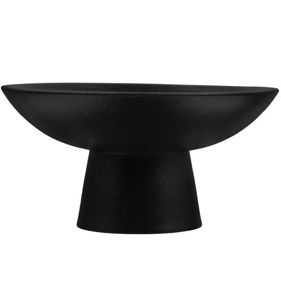 SEWOART Pedestal Bowl Fruit Stand Black Ceramic 1Set for Kitchen Counters