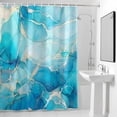 thumbnail image 4 of Ombre Blue Marble Texture Fabric Shower Curtain Watercolor Modern Art Washable Shower Curtains for Bathroom, Waterproof Bath Curtain with Hooks Home Decor 36x72in, 4 of 8