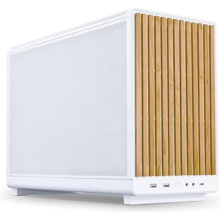 Lian Li A3W-MATX-WD WHITE 2 x 2.5 SSD M-ATX ITX Micro Form Factor Chassis 360 mm AIO Modularity Wooden Mini Tower Gaming Case  White