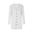 thumbnail image 3 of Women Lightweight Long Sleeve Cardigan Ribbed Neckline Soft Knit Button Down Loose Open Front Outwear Sweater, 3 of 5