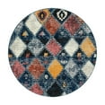 thumbnail image 3 of Unique Loom Morocco Collection Area Rug - Coastal (4' 1" Round Blue/Black), 3 of 10