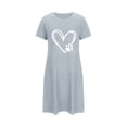 thumbnail image 4 of Rbaofujie Short Pants Nightwear Women's Oversized Short Nightgown Printed Round Neck and Short Sleeves Dress Sleepshirt for Women Clearance, 4 of 4