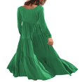 thumbnail image 4 of Robes Longues Décontractées pour Femmes, Mode, Coupe Ample, Manches Longues, Unies, Maxi, 4 of 5