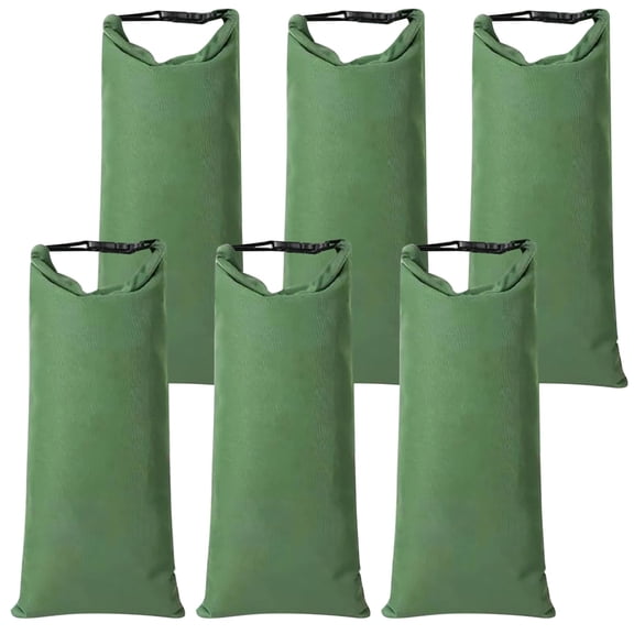 6 Pcs Water Barriers for Flooding, 11 x 28" Canvas Flood Sandbags for Yard and Garage, Reusable Sand Bags for Flood Protection, Flood Barrier Bags