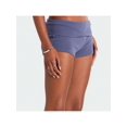 thumbnail image 3 of Women's High-Stretch Low-Waist Blue Lounge Shorts Fold-Over Cute Casual Design Summer Casual Bottoms Yoga Shorts, 3 of 6