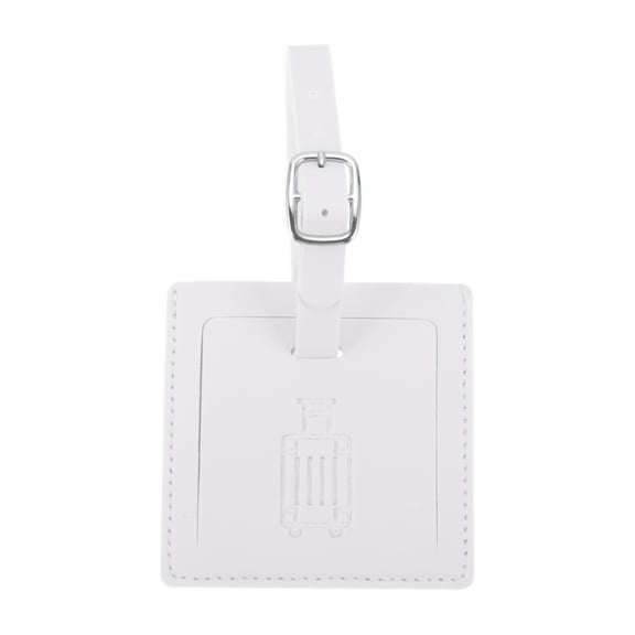 Unique Bargains 1 Pc Square Luggage Tag for Travelling White Polyurethane