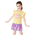 thumbnail image 4 of Cooltree Toddler Girls 2-Piece Skirt Set - Ruffled Top & Ditsy Floral Print Skort Outfits for Little Girls Size 2T, 4 of 7