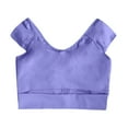 thumbnail image 5 of Sujetador deportivo largo acolchado para mujer - Top de entrenamiento de yoga con aberturas, camiseta sin mangas con tirantes para gimnasio, 5 of 5