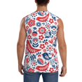 thumbnail image 4 of Salouo Birds Flowers Pattern Men's Sleeveless T Shirts,Men's Regular-Fit Tank Top Sports Shirt for Men Sleeveless Tank Shirt -3X-Large, 4 of 6
