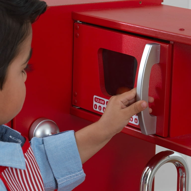 Red retro play kitchen shop