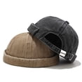 thumbnail image 4 of Bocca Washed Docker Beanie Brimless Cap Hat Without Visor Solid Color Retro Vintage Street Style Spring Autumn Outdoor Gorras Khaki Adjustable, 4 of 6