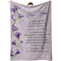 Gifts for Mom Mothers Day - Mom Blanket Printed with Letter and Flowers, Mom Birthday Gifts, Mom Gifts from Daughter/Son, Soft Throw Blankets 50” x 60”