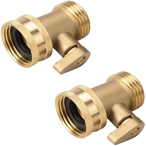 CURYMAY 2026 New 2 Pack Garden Hose Brass Shut Off Valve,3/4'' Thread Heavy Duty Water Hose Connector Shutoff Ball Valve for Garden, Irrigation, Outdoor Watering Faucet Hose Adapter