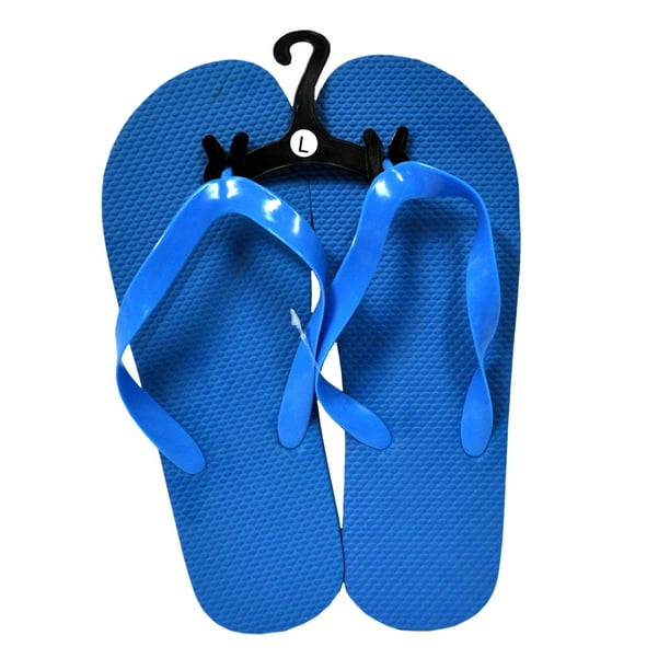 blue and black flip flops