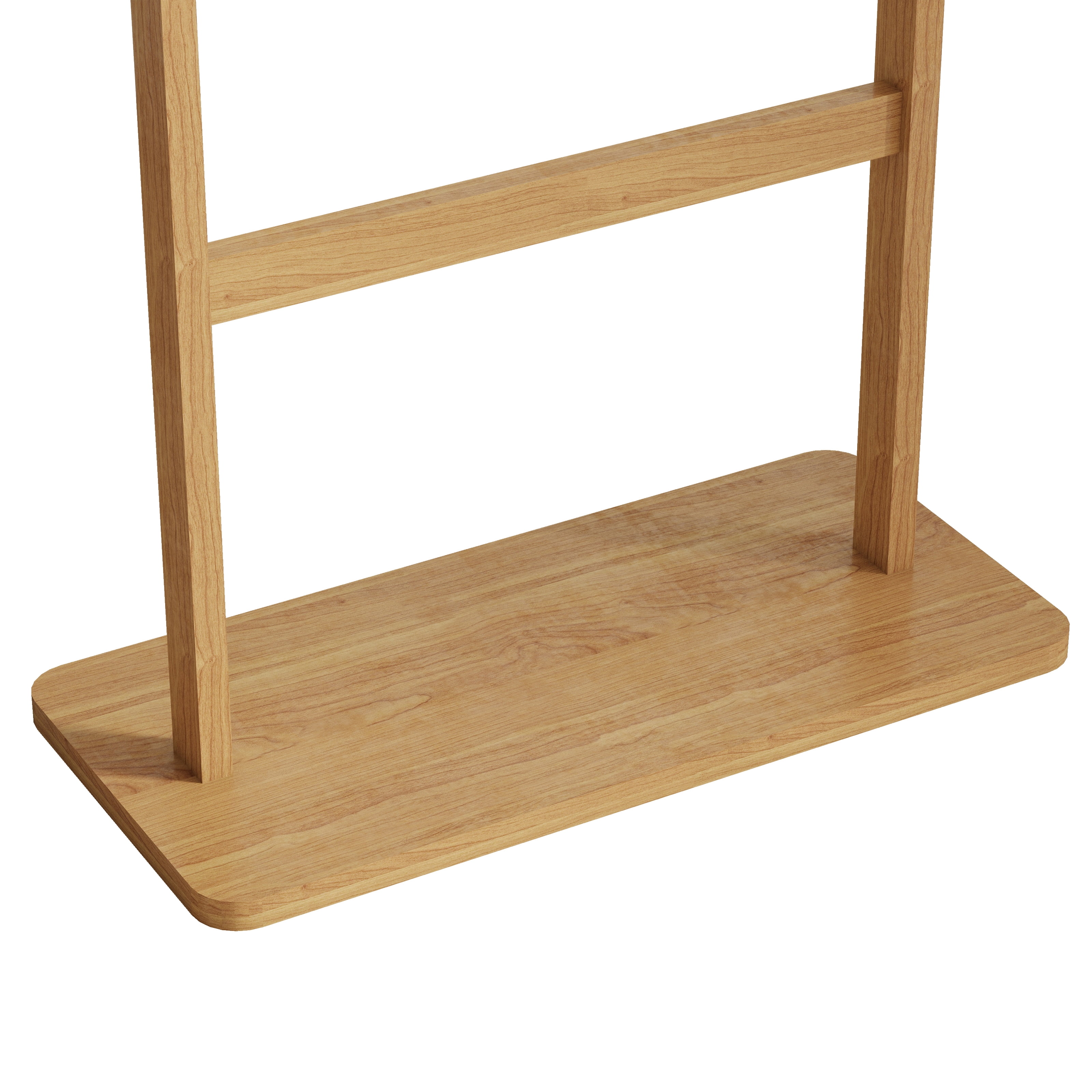 Garitin Coat Rack and Hall Tree 71 Inch, Solid Wood Freestanding Stand with Hooks and Hat Shelf for Entryway Living Room Bedroom, Natural Rubber Wood