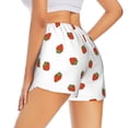 thumbnail image 4 of Picia Hand Drawn Strawberry Pattern Women's 2 in 1 Athletic Running Shorts High Waisted Workout Casual Gym Sweat Shorts with Comfy Liner Zipper Pockets-Small, 4 of 9