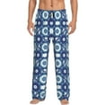 thumbnail image 2 of Kdxio Vintage Blue Print Men's Sleep Pajama Pant Lounge Pants with Pockets, 2 of 8
