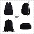 thumbnail image 6 of Lomyolo School Backpack for Women 4 5 6 7 8 9 10 11 12 13 Year Old Daughter Corduroy Backpack Lightweight Bookbag for School, Travel Cute Gift - Black, 6 of 6