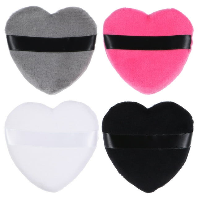 EeaseCA 4pcs Heart Shape Cotton Powder Puff Face Makeup Powder Puff Makeup Tool