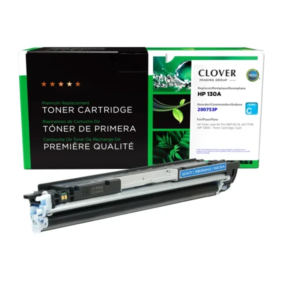 Remanufactured Clover Imaging Cyan Toner Cartridge compatible with HP 130A (CF351A)