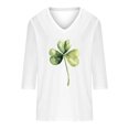 thumbnail image 4 of St Patrick's Day Top Women, 3/4 Sleeve T Shirt, V Neck Blouses Women's Fashion St. Patrick's Day Printed Tops V-Neck Casual 3/4 Sleeved Long Sleeved Tops Blouse, 4 of 4