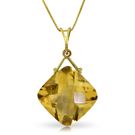 Galaxy Gold 14K Solid Gold Natural Citrine Pendant Necklace for Women - Yellow Gold Fine Jewelry