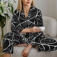 thumbnail image 6 of Halloween Pajama Sets for Women 2 Pcs, halloween Spider web print Halloween Pajamas Women Button Down Long Sleeve Sleepwear Lounge PJ Sets Halloween Costumes Woman 2024, 6 of 7