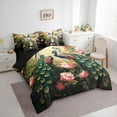 thumbnail image 3 of Castle Fairy Girls Animal Peacock 7-Piece Bedding Comforter Set,Chic Flower King Bedding Sets,Floral Peony Ultra Soft Bed Sheets,Luxury Bedroom Decor, 3 of 8
