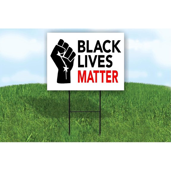 Black Lives Matter Fist Symbol Power Yard Sign Road Sign With Stand