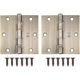 thumbnail image 3 of Stone Harbor Hardware 3-1/2" Ball-Bearing Door Hinges, Square Corner, Antique Brass, 2-Pack, 3 of 4