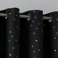 thumbnail image 2 of Deconovo Traditional Black Silver Star Prints Grommet Blackout Curtains, 52" x 84" (2 Panels), 2 of 4