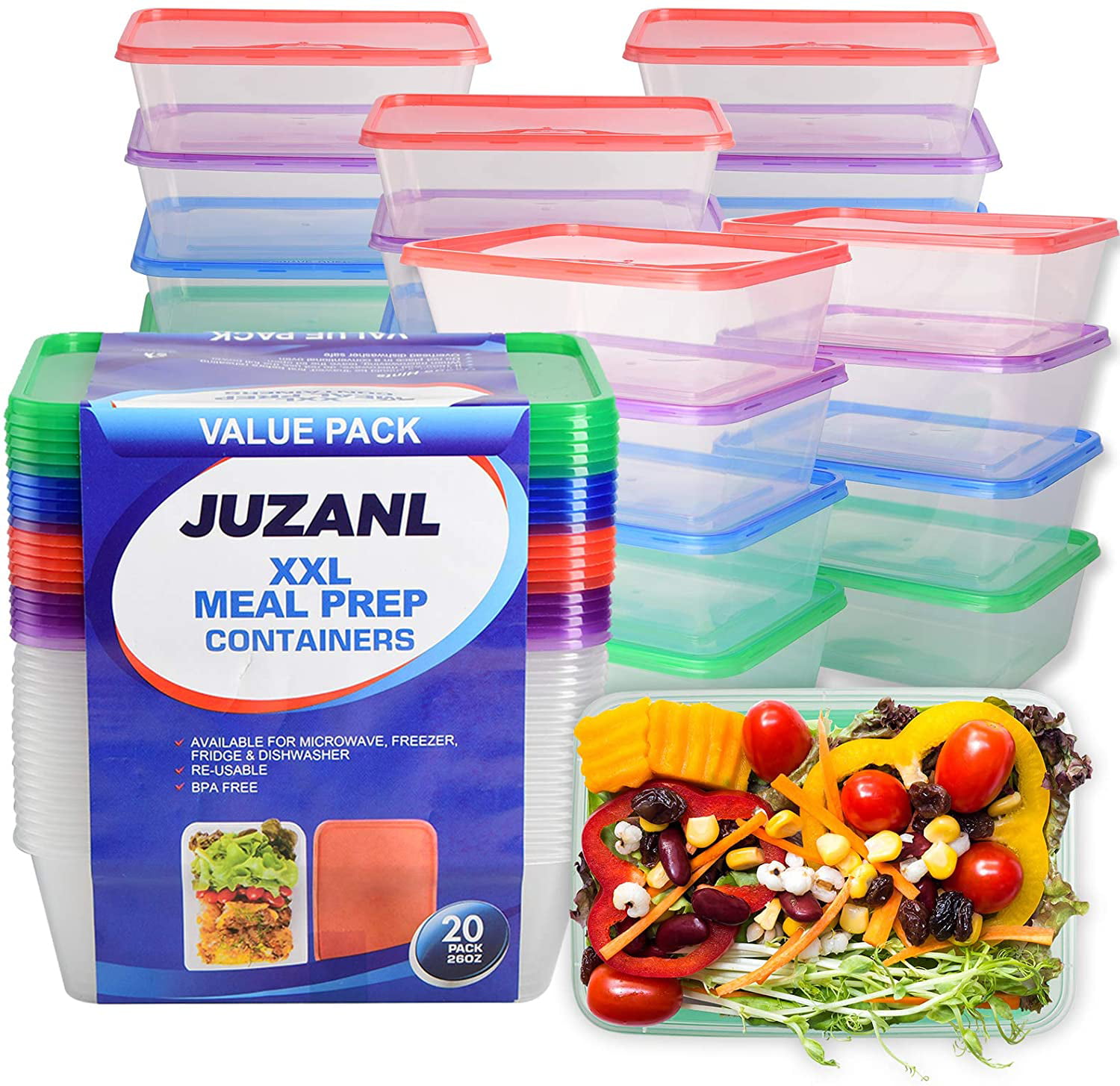 Cafe Express 38oz Meal Prep Containers 25 Count
