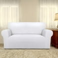 thumbnail image 2 of Funda de sofá superelástica para silla, funda de sofá suave antideslizante de licra, protector de muebles lavable con espuma antideslizante y parte inferior elástica para niños, mascotas, color blanco Jormftte LRWJ062-16, 2 of 7