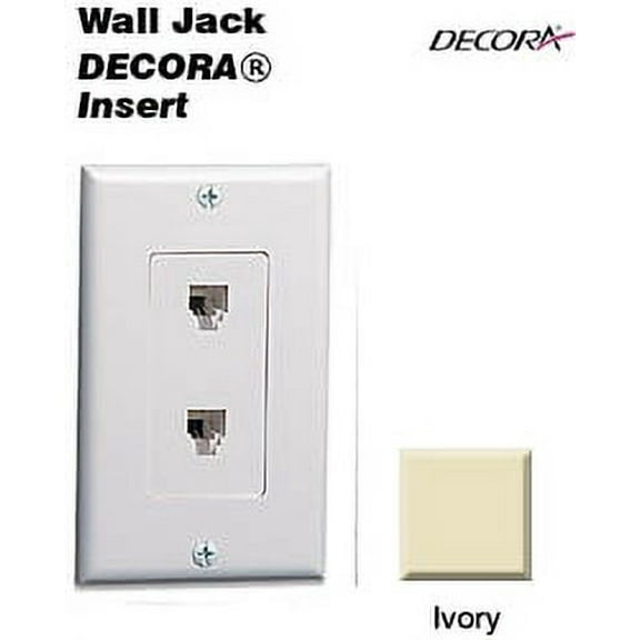 Leviton Decora Dual Phone Jack Wall Plate Ivory 40949-ID